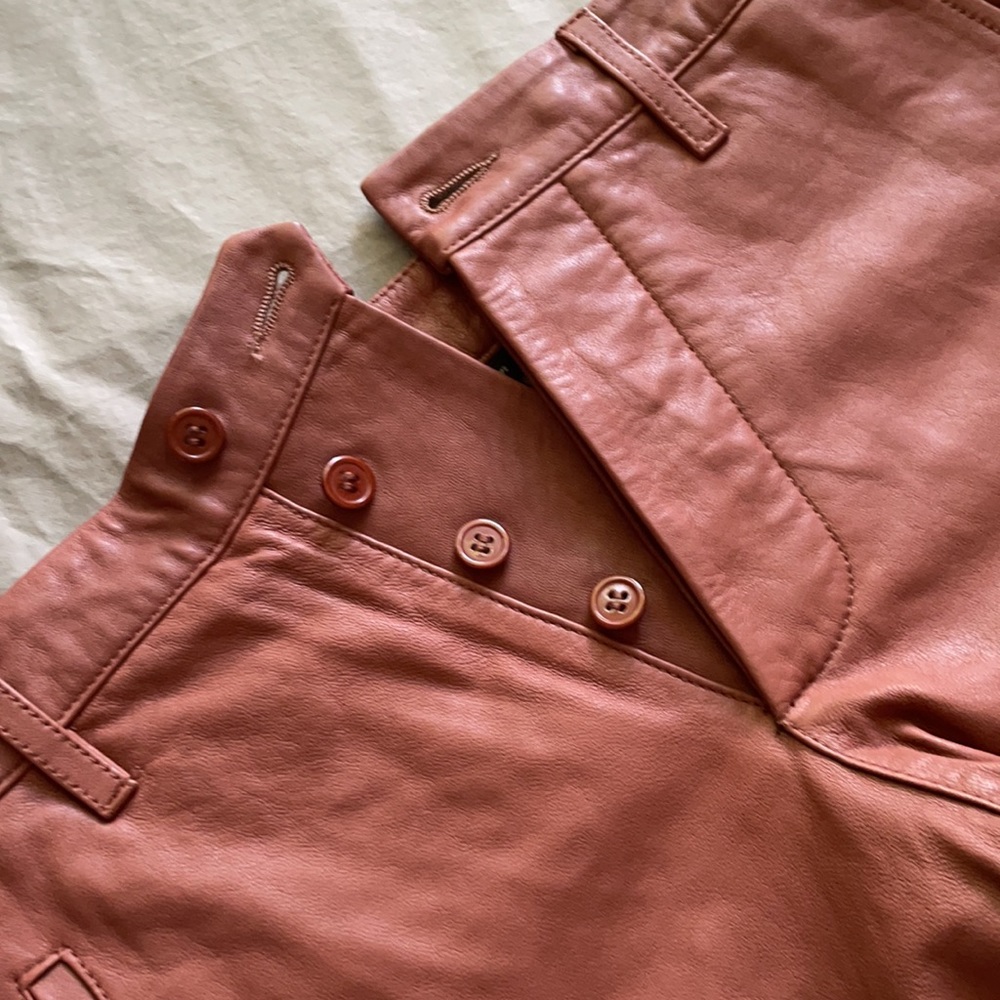 Mackage Manuel sz 28 lamb leather brick colour shorts - Picture 9 of 14